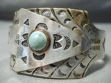 Detailed Vintage Native American Navajo Huge Arrow Turquoise Sterling Silver Bracelet Old-Nativo Arts