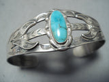 Marvelous Vintage Navajo Native American Turquoise Sterling Silver Bracelet-Nativo Arts