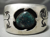 Opulent Vintage Native American Navajo Damale Turquoise Sterling Silver Bracelet Old-Nativo Arts