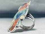 The Most Detailed Hand Carved Native American Turquoise Sterling Silver Parrot-Nativo Arts