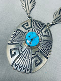 Singer Family Incredible Vintage Native American Navajo Sterling Silver Turquoise Necklace-Nativo Arts