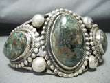 100+ Gram Navajo Green Turquoise Sterling Silver Bracelet Native American-Nativo Arts