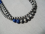 Rare Vintage Native American Navajo Wrap Around Sterling Silver Lapis Necklace-Nativo Arts