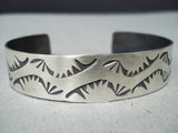 Exceptional Vintage Navajo Sterling Silver Bracelet Native American Old-Nativo Arts