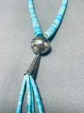 Native American One Of The Most Unique Vintage Navajo All Turquoise Heishi Jacla Necklace-Nativo Arts