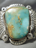 Huge Vintage Navajo Royston Turquoise Sterling Silver Old Native American-Nativo Arts