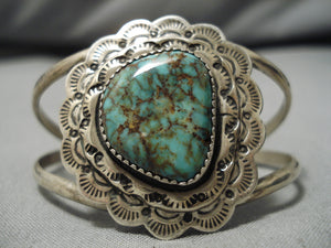 Stunning Vintage Native American Navajo Royston Turquoise Sterling Silver Bracelet-Nativo Arts
