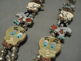Opulent Vintage Native American Navajo Zuni Turquoise Sterling Silver Squash Blossom Necklace-Nativo Arts