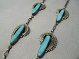Unique Vintage Native American Navajo Royston Turquoise Sterling Silver Necklace Old-Nativo Arts