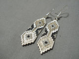 Important Dan Jackson Native American Navajo Sterling Silver Vintage Earrings-Nativo Arts