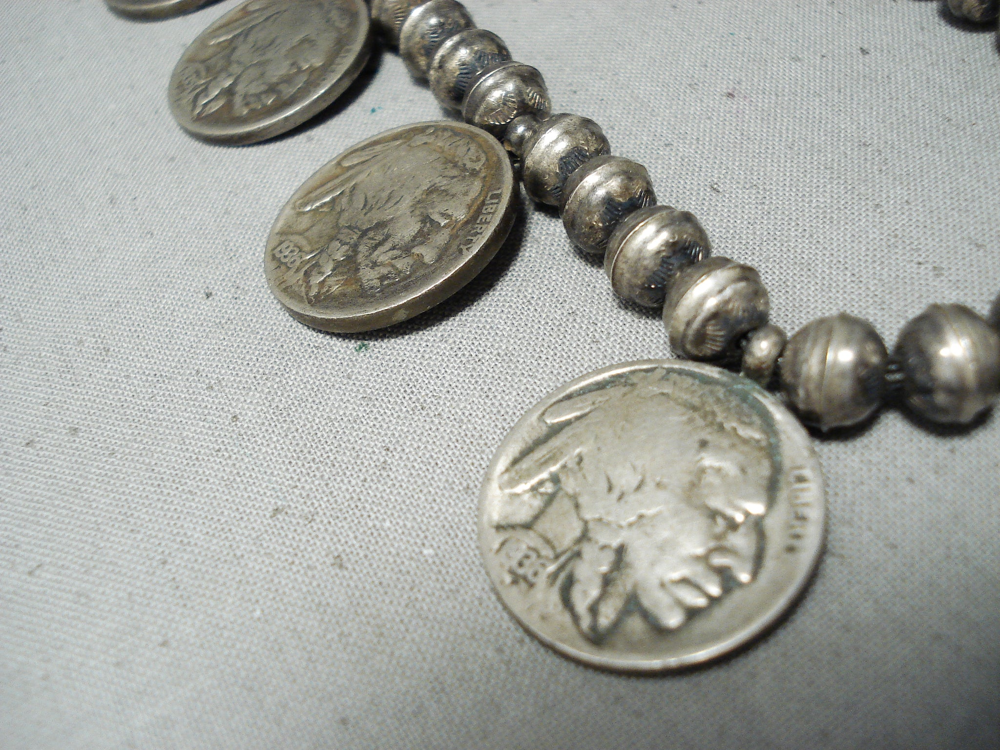 3.5” newest Navajo Pearls + Vintage Coin