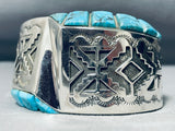 Birdseye Spiderweb Turquoise Native American Navajo Side Inlay Sterling Silver Bracelet-Nativo Arts