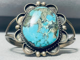 Superior Vintage Native American Navajo Morenci Turquoise Sterling Silver Bracelet-Nativo Arts