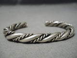 Wonderful Vintage Navajo Woven Sterling Silver Native American Bracelet-Nativo Arts