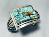 Thunderfoot Vintage Native American Navajo Green Turquoise Inlay Sterling Silver Bracelet-Nativo Arts