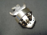 Detailed! Vintage Navajo Kachina Turquoise Sterling Silver Native American Ring-Nativo Arts