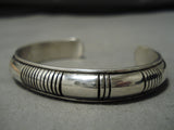 Important Native American Navajo Nation President Vintage Jon Nez Sterling Silver Bracelet-Nativo Arts