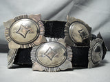 Authentic Rare Vintage Native American Navajo Thomas Singer Sterling Silver Concho Belt-Nativo Arts