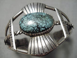 Museum Vintage Native American Navajo Spider Turquoise Sterling Silver Bracelet Old-Nativo Arts