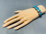 Best Vintage Native American Navajo Old Kingman Turquoise Sterling Silver Bracelet-Nativo Arts