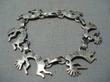 Fabulous Vintage Native American Navajo Sterling Silver Kokopelli Bracelet Old-Nativo Arts