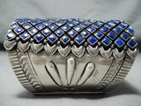 Best Native American Navajo Lapis Rare Huge Sterling Silver Bracelet-Nativo Arts