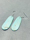 Native American Enormous Santo Domingo Royston Turquoise Large Slab Earrings-Nativo Arts