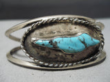 Superb Vintage Native American Navajo Native American Navajo Turquoise Animal Fetish Sterling Silver Bracelet-Nativo Arts
