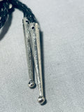 Pilot Wings Rare Vintage Native American Navajo Turquoise Sterling Silver Bolo Tie-Nativo Arts