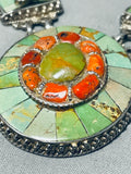 One Of The Best Vintage Southwest Green Turquoise Sterling Silver Necklace-Nativo Arts