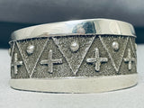 Fabulous Native American Navajo Sterling Silver Cross Bracelet-Nativo Arts