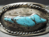 Superb Vintage Native American Navajo Native American Navajo Turquoise Animal Fetish Sterling Silver Bracelet-Nativo Arts
