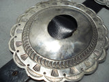 Heavy Montrous Vintage Native American Navajo Sterling Silver Concho Belt Old-Nativo Arts