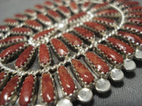 Stunning Navajo Coral Sterling Silver Native American Pin-Nativo Arts