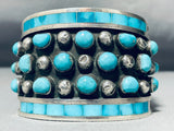 One Of The Best Vintage Native American Zuni Museum Quality Turquoise Sterling Silver Bracelet-Nativo Arts
