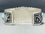 Astounding Vintage Native American Navajo 8 Blue Gem Turquoise Sterling Silver Bracelet-Nativo Arts