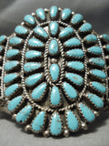 Huge Vintage Native American Navajo Tears Of Joy Turquoise Sterling Silver Bracelet Old-Nativo Arts