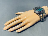 Gilbert Turquoise Rare Mine Vintage Native American Navajo Turquoise Sterling Silver Bracelet-Nativo Arts