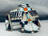 One Of The Best Vintage Native American Zuni Early Bird Turquoise Sterling Silver Bracelet-Nativo Arts