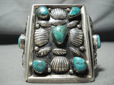 Gigantic Vintage Native American Navajo Museum Quality Turquoise Sterling Silver Bracelet-Nativo Arts