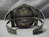 So Huge Vintage Native American Navajo Chocolate Brown Green Turquoise Sterling Silver Bracelet-Nativo Arts
