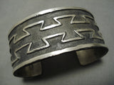 Heavy Heavy!! Native American Sterling Silver Cast Bracelet-Nativo Arts