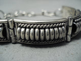Tom Charlie Vintage Navajo Sterling Silver Bracelet Native American Old-Nativo Arts
