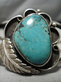 Superior Vintage Native American Navajo Blue Diamond Turquoise Sterling Silver Bracelet Old-Nativo Arts