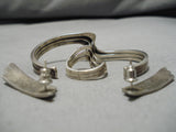 Native American Important Dave Dear Vintage Cherokee Sterling Silver Bracelet Earrings Ring-Nativo Arts