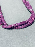 Drop Dead Gorgeous Native American Navajo Sugilite Sterling Silver Necklace-Nativo Arts