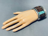One Of The Best Vintage Native American Navajo Turquoise Heishi Sterling Silver Bracelet-Nativo Arts