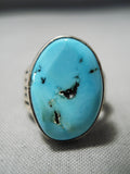 Marvelous Vintage Native American Navajo Sleeping Beauty Turquoise Sterling Silver Ring-Nativo Arts