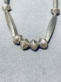 Older Hand Forged Sterling Silver Vintage Native American Navajo Torpedo Necklace Old-Nativo Arts