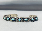 Captivating Vintage Native American Navajo Blue Gem Turquoise Sterling Silver Bracelet-Nativo Arts